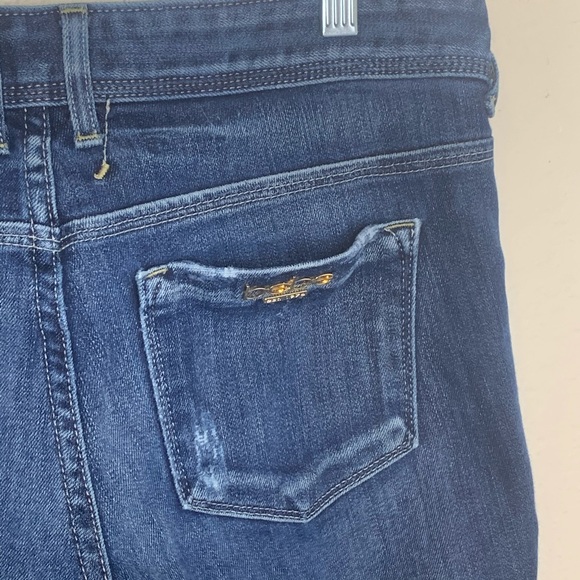 Bebe Premium Denim Mid Rise Bootcut Flare Jeans Size 29 – Classic Blue Stretch F - Picture 7 of 9